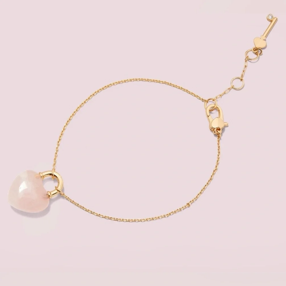 Kate Spade Open Heart Stone Lock Bracelet NWT - Picture 2 of 8
